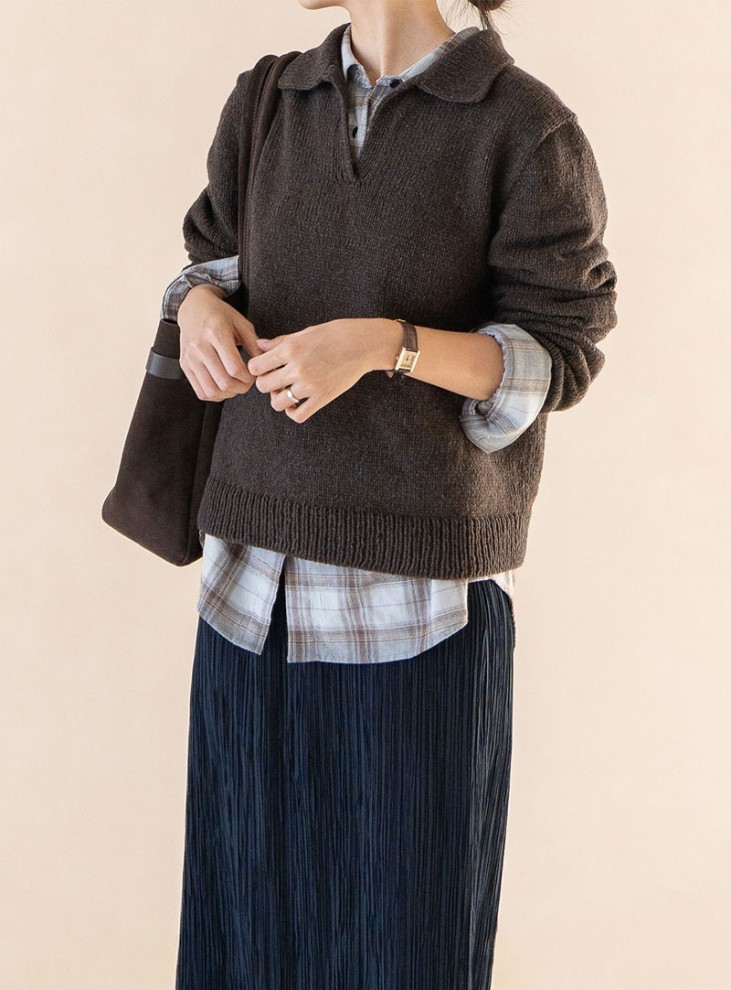 【PDF編み図】ピグメントウールローキーカラースエーター編み図