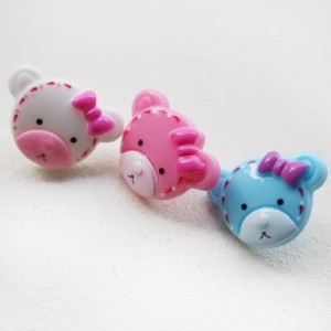 【キャラクターボタン】リボンくまのボタン（17×12mm）