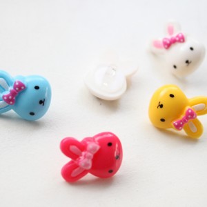 【キャラクターボタン】リボンウサギボタン（13×17mm）