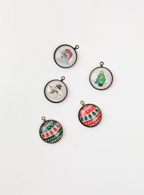 [ジッパー/ジッパーリング/真（Charm）]クリスマスサークルジッパーリング