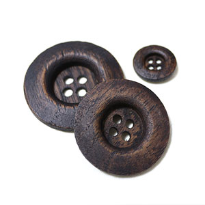 【木ボタン】ボーダーブラウン木ボタン(18mm/40mm)
