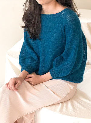 [DIY]サテンアルパカモヘアバルーントップダウン