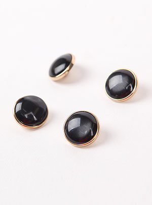 【宝石ボタン】ブラックムーンストーンボタン（18mm）