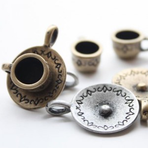 [ジッパー/ジッパーリング/真(Charm)]コーヒーカップ(金属)