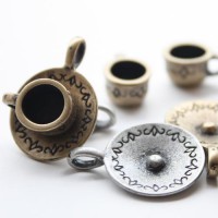 [ジッパー/ジッパーリング/真(Charm)]コーヒーカップ(金属)