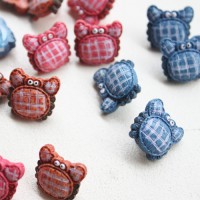 【キャラクターボタン】かわいいカニボタン（15mm）
