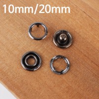 【カチカチ】黒ニッケルすっきりカチカチボタン（10mm/20mm）