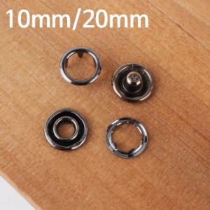 【カチカチ】黒ニッケルすっきりカチカチボタン（10mm/20mm）