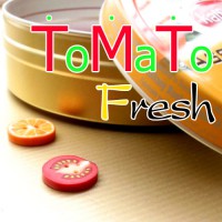 【輸入キャラクターボタン】トマトボタン（15mm）