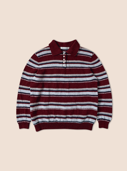 [ペーパー編み図]サムウェアバターピグメントウールコープストライプニット編み図（コラボ）